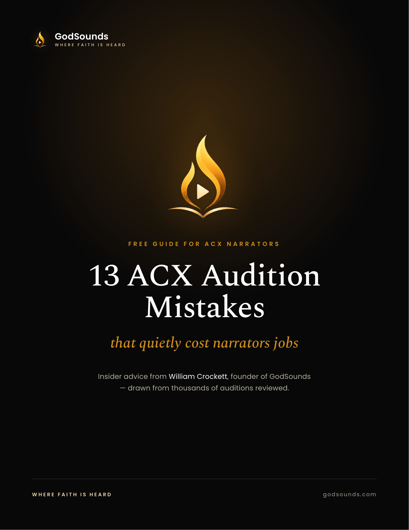 13 ACX Audition Mistakes — free guide cover
